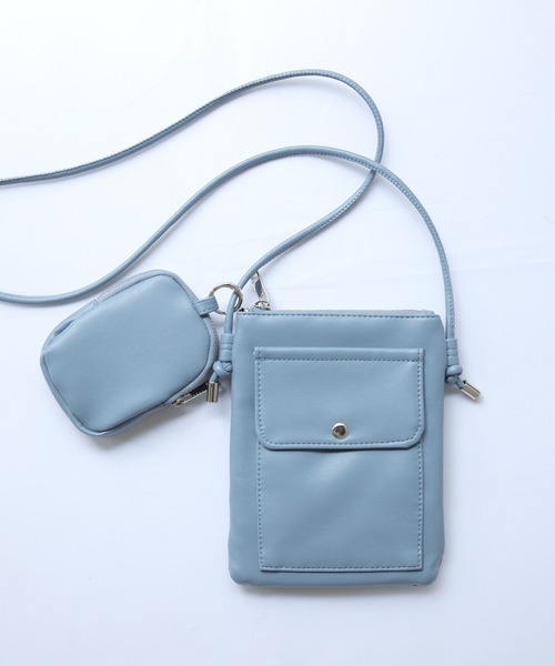 Crisp(クリスプ)の「ポーチ付きミニショルダーバッグ(ショルダーバッグ・レディース・ホワイト/ライトグレー/ブルー・FREE)」の1枚目の写真