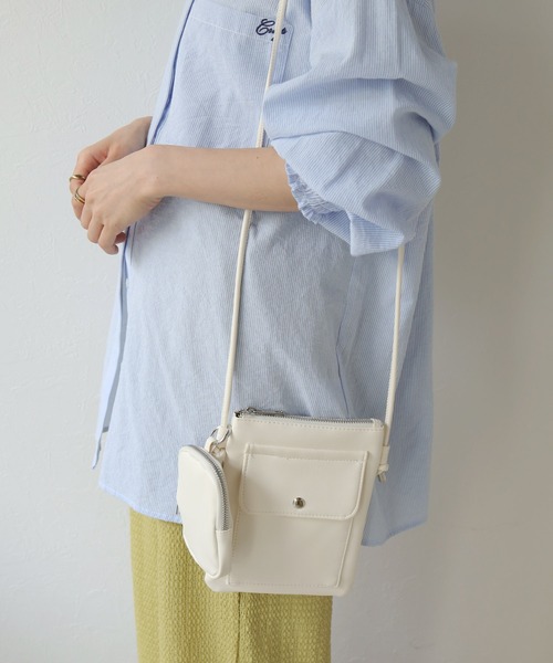 Crisp(クリスプ)の「ポーチ付きミニショルダーバッグ(ショルダーバッグ・レディース・ホワイト/ライトグレー/ブルー・FREE)」の8枚目の写真