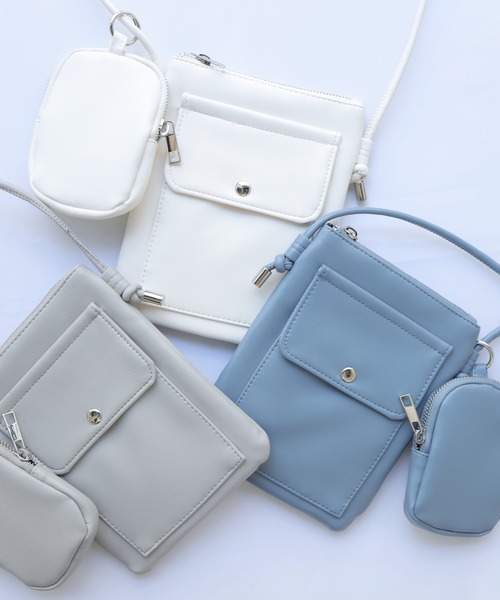 Crisp(クリスプ)の「ポーチ付きミニショルダーバッグ(ショルダーバッグ・レディース・ホワイト/ライトグレー/ブルー・FREE)」の17枚目の写真