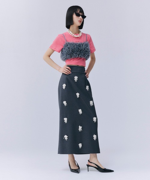 EIMY ISTOIRE（エイミーイストワール）の「eimyボーダー Tシャツ（Tシャツ/カットソー・レディース・ブラウン/ピンク/ブラック・F）」の8枚目の写真