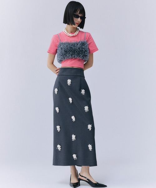 EIMY ISTOIRE（エイミーイストワール）の「eimyボーダー Tシャツ（Tシャツ/カットソー・レディース・ブラウン/ピンク/ブラック・F）」の9枚目の写真