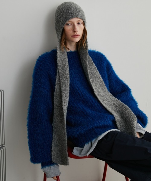 Auntie Rosa Holiday（アンティローザホリデー）の「ラメフェザーヤーンプルオーバー（ニット/セーター・レディース・ブルー/ブラック/ピンク/レッド/イエロー・FREE）」の3枚目の写真