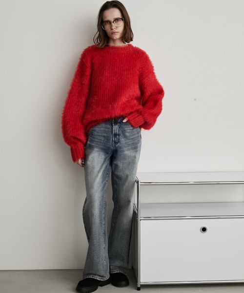 Auntie Rosa Holiday（アンティローザホリデー）の「ラメフェザーヤーンプルオーバー（ニット/セーター・レディース・ブルー/ブラック/ピンク/レッド/イエロー・FREE）」の18枚目の写真