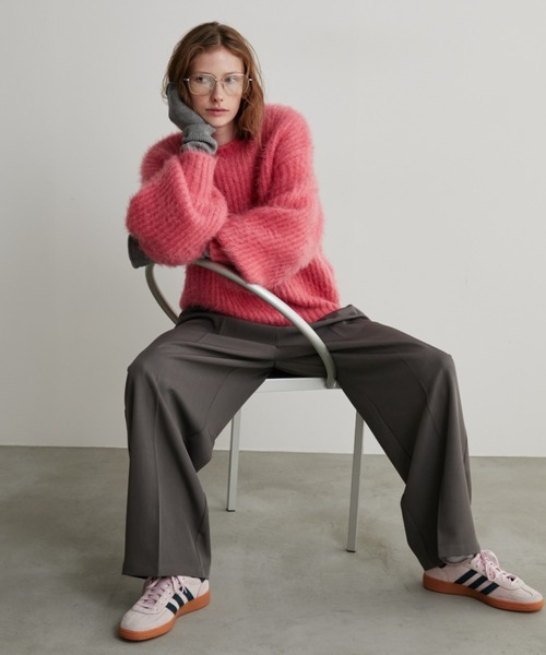 フェザーヤーンラメニット　ピンク 秋冬コーディネートに最適なニットプルオーバー | TikTok