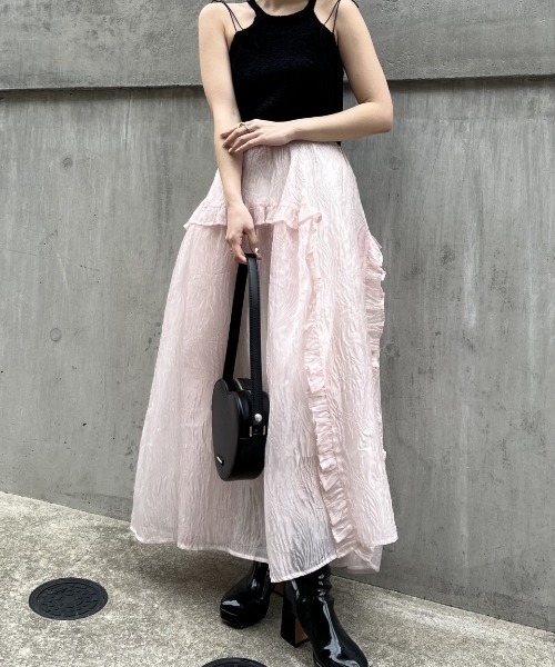 ハニーミーハニー jacquard frill tops ハニーミーハニー jacquard frill tops