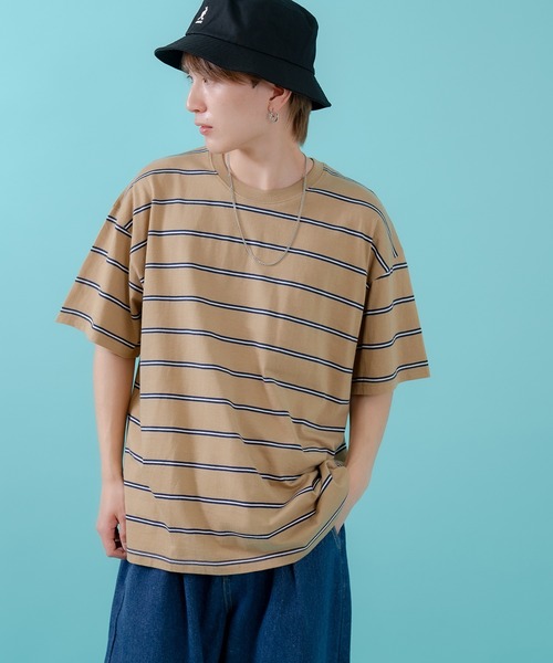 improves(インプローブス)の「マルチボーダー 半袖Tシャツ(Tシャツ/カットソー・メンズ・ホワイト/グリーン/ベージュ/ネイビー/チャコール/ブルー・MEDIUM/LARGE/X-LARGE)」の15枚目の写真