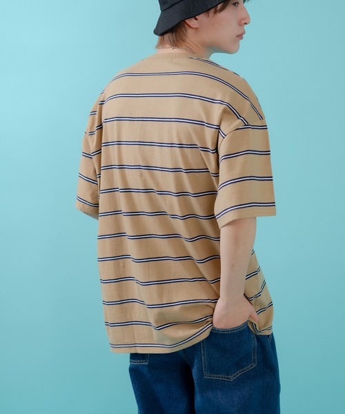 improves(インプローブス)の「マルチボーダー 半袖Tシャツ(Tシャツ/カットソー・メンズ・ホワイト/グリーン/ベージュ/ネイビー/チャコール/ブルー・MEDIUM/LARGE/X-LARGE)」の17枚目の写真
