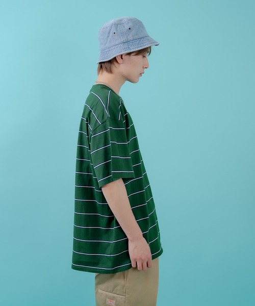 improves(インプローブス)の「マルチボーダー 半袖Tシャツ(Tシャツ/カットソー・メンズ・ホワイト/グリーン/ベージュ/ネイビー/チャコール/ブルー・MEDIUM/LARGE/X-LARGE)」の20枚目の写真