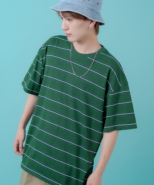 improves(インプローブス)の「マルチボーダー 半袖Tシャツ(Tシャツ/カットソー・メンズ・ホワイト/グリーン/ベージュ/ネイビー/チャコール/ブルー・MEDIUM/LARGE/X-LARGE)」の21枚目の写真