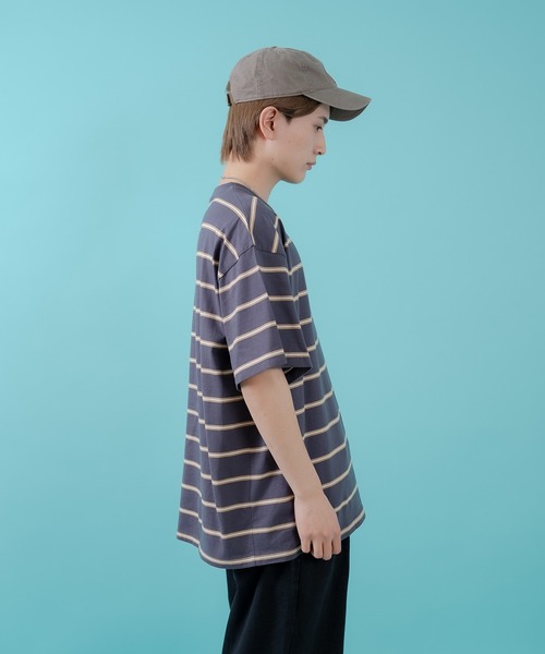 improves(インプローブス)の「マルチボーダー 半袖Tシャツ(Tシャツ/カットソー・メンズ・ホワイト/グリーン/ベージュ/ネイビー/チャコール/ブルー・MEDIUM/LARGE/X-LARGE)」の12枚目の写真