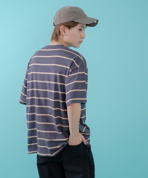 improves(インプローブス)の「マルチボーダー 半袖Tシャツ(Tシャツ/カットソー・メンズ・ホワイト/グリーン/ベージュ/ネイビー/チャコール/ブルー・MEDIUM/LARGE/X-LARGE)」の13枚目の写真