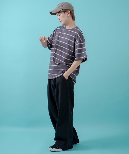 improves(インプローブス)の「マルチボーダー 半袖Tシャツ(Tシャツ/カットソー・メンズ・ホワイト/グリーン/ベージュ/ネイビー/チャコール/ブルー・MEDIUM/LARGE/X-LARGE)」の14枚目の写真