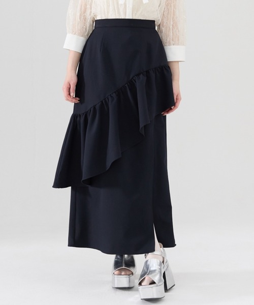 REDYAZEL（レディアゼル）の「アシメフリルスカート（スカート・レディース・ブラック/ブルー/グレー・SMALL/MEDIUM）」の2枚目の写真