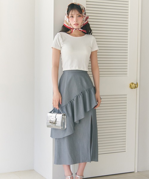 REDYAZEL（レディアゼル）の「アシメフリルスカート（スカート・レディース・ブラック/ブルー/グレー・SMALL/MEDIUM）」の5枚目の写真