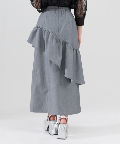 REDYAZEL（レディアゼル）の「アシメフリルスカート（スカート・レディース・ブラック/ブルー/グレー・SMALL/MEDIUM）」の10枚目の写真