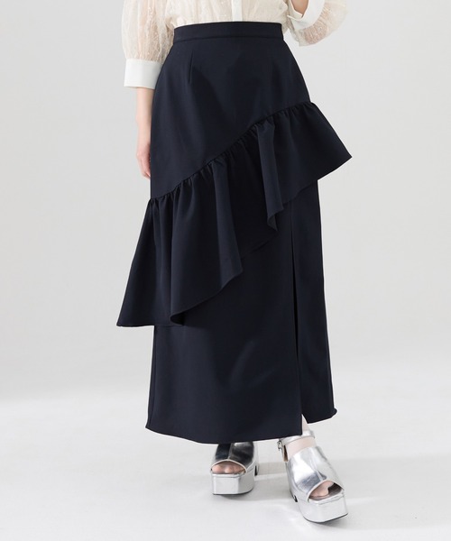 REDYAZEL（レディアゼル）の「アシメフリルスカート（スカート・レディース・ブラック/ブルー/グレー・SMALL/MEDIUM）」の14枚目の写真