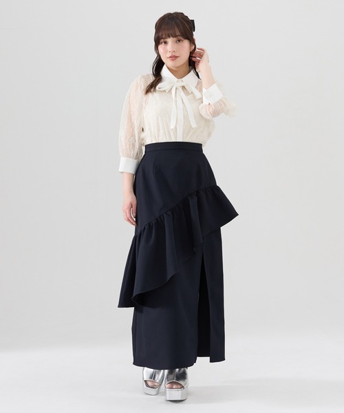 REDYAZEL（レディアゼル）の「アシメフリルスカート（スカート・レディース・ブラック/ブルー/グレー・SMALL/MEDIUM）」の17枚目の写真