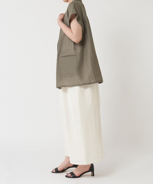 LIVETART(リヴェタート)の「麻混ツイルスリットスカート(スカート・レディース・アイボリー/ブラック・FREE)」の11枚目の写真