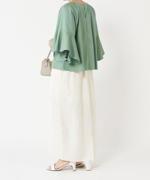 LIVETART(リヴェタート)の「麻混ツイルスリットスカート(スカート・レディース・アイボリー/ブラック・FREE)」の20枚目の写真