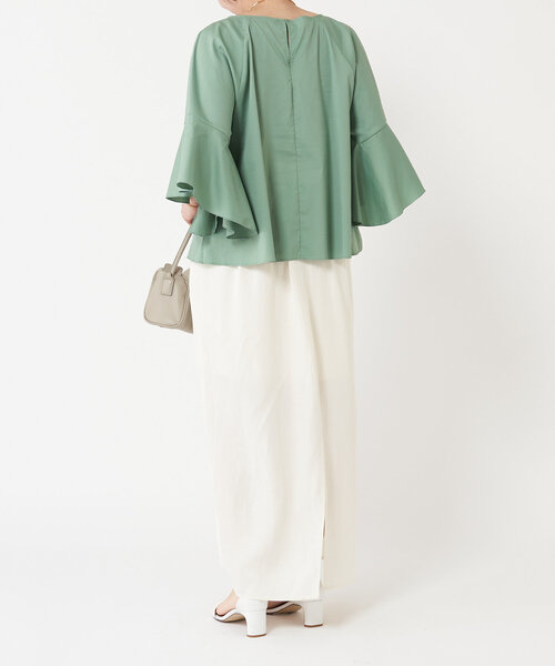 LIVETART(リヴェタート)の「麻混ツイルスリットスカート(スカート・レディース・アイボリー/ブラック・FREE)」の21枚目の写真