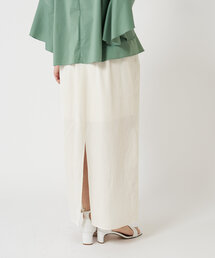 麻混ツイルスリットスカート