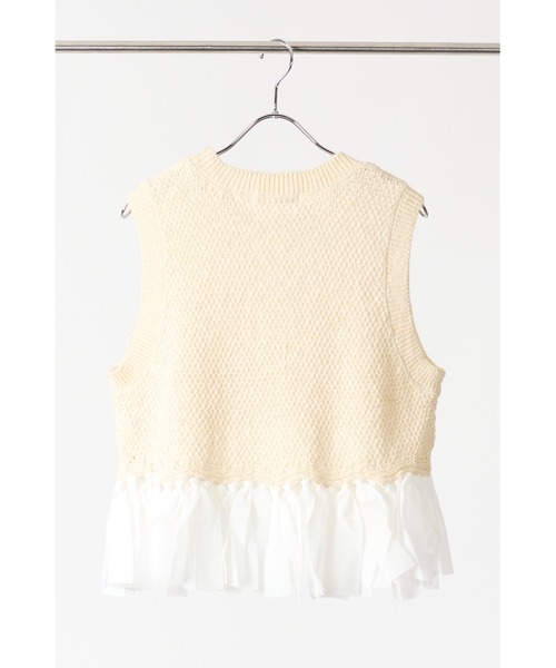 CHIGNON♡ニットベスト CHIGNON（シニヨン）の「(CHIGNON)クロシェニットベスト（ベスト
