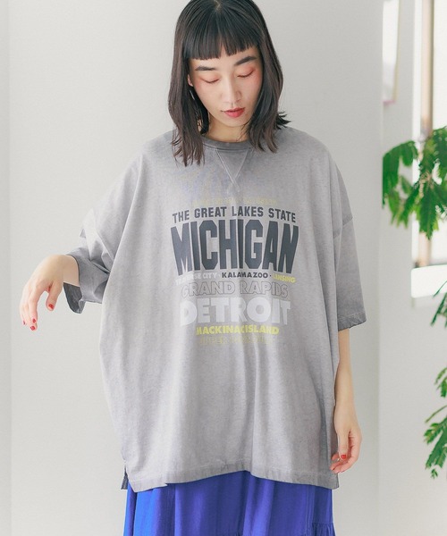 ニコアンド 新品フェードロゴチュニックTシャツ セール】フェードロゴチュニックTシャツ（Tシャツ/カットソー