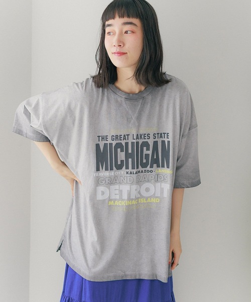 ニコアンド 新品フェードロゴチュニックTシャツ セール】フェードロゴチュニックTシャツ（Tシャツ/カットソー