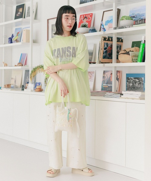 ニコアンド 新品未使用 フェードロゴチュニックTシャツ セール】フェードロゴチュニックTシャツ（Tシャツ/カットソー