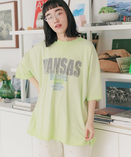 ニコアンド 新品フェードロゴチュニックTシャツ セール】フェードロゴチュニックTシャツ（Tシャツ/カットソー