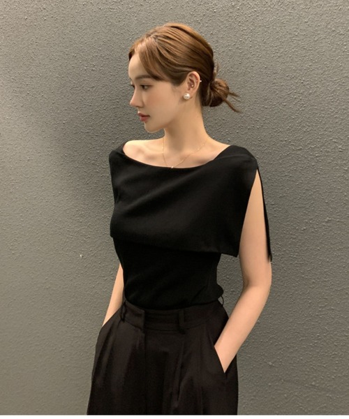 【野さま専用】GANNI ノースリーブニットトップス ブラック GANNI ノースリーブ ニットトップ | ブラック | FARFETCH JP