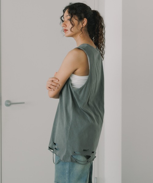 ROOPTOKYO（ループトウキョウ）の「ダメージ加工タンクトップ（タンクトップ・メンズ・グレー系その他/グレー/ホワイト系その他/ホワイト/ブラック・FREE）」の14枚目の写真