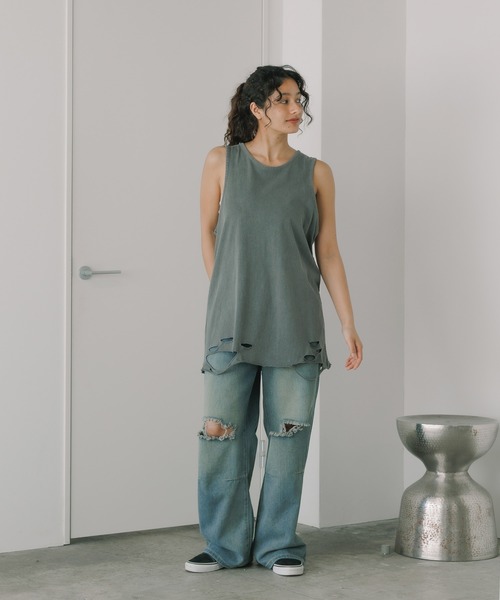 ROOPTOKYO（ループトウキョウ）の「ダメージ加工タンクトップ（タンクトップ・メンズ・グレー系その他/グレー/ホワイト系その他/ホワイト/ブラック・FREE）」の16枚目の写真