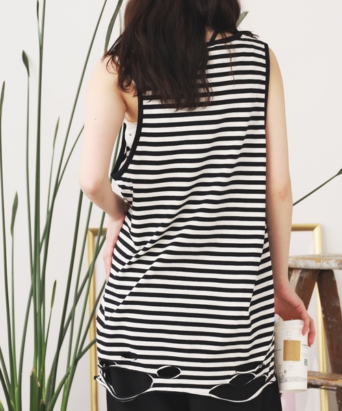 ROOPTOKYO（ループトウキョウ）の「ダメージ加工タンクトップ（タンクトップ・メンズ・グレー系その他/グレー/ホワイト系その他/ホワイト/ブラック・FREE）」の10枚目の写真