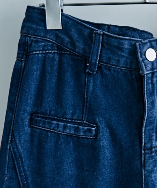 kirakiraShop(キラキラショップ)の「バック リボン ハイウエスト デニム ワイドパンツ(デニムパンツ・レディース・ブルー・L/M/S)」の7枚目の写真