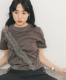 KBF | シャーリングフリルTEE(Tシャツ/カットソー)