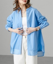 Soiunique | 裾シアー切替ゆったりサイズロング丈シャツ［Soiunique］(シャツ/ブラウス)