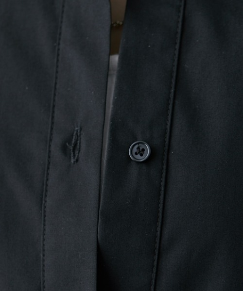 Soiunique（スワユニーク）の「裾シアー切替ゆったりサイズロング丈シャツ［Soiunique］（シャツ/ブラウス・レディース・ブラック/サックスブルー・LL/M/L）」の18枚目の写真