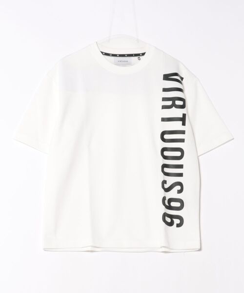 VIRTUOUS(バーチャス)の「【VIRTUOUS/バーチャス】ポンチブランドロゴ切替半袖Tシャツ(Tシャツ/カットソー・メンズ・ホワイト/ブラック/ベージュ・X-LARGE/LARGE/MEDIUM)」の1枚目の写真