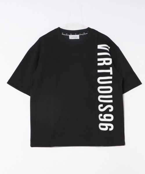 VIRTUOUS(バーチャス)の「【VIRTUOUS/バーチャス】ポンチブランドロゴ切替半袖Tシャツ(Tシャツ/カットソー・メンズ・ホワイト/ブラック/ベージュ・X-LARGE/LARGE/MEDIUM)」の2枚目の写真