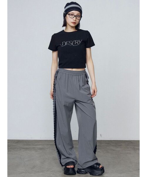 2色 Tシャツ カットソー ロゴ パールモードトップス セール】パールロゴTシャツ（Tシャツ/カットソー）｜EMODA