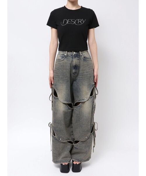 EMODA（エモダ）の「パールロゴTシャツ（Tシャツ/カットソー・レディース・グレー/ブルー/ブラック/ホワイト・FREE）」の11枚目の写真