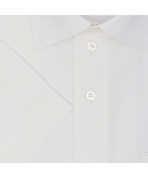TOKYO SHIRTS(トウキョウシャツ)の「形態安定ノンアイロン ワイド 半袖ストレッチビジネスワイシャツ(ビジネスシャツ・メンズ・ホワイト・首回り39cm/首回り41cm/首回り42cm/首回り43cm/首回り37cm)」の3枚目の写真