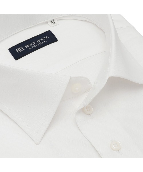 TOKYO SHIRTS(トウキョウシャツ)の「形態安定ノンアイロン ワイド 半袖ストレッチビジネスワイシャツ(ビジネスシャツ・メンズ・ホワイト・首回り39cm/首回り41cm/首回り42cm/首回り43cm/首回り37cm)」の2枚目の写真