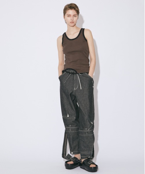 beautiful people(ビューティフルピープル)の「double-end left handtwill denim overall(サロペット/オーバーオール・レディース・ブラック/インディゴブルー・38)」の8枚目の写真