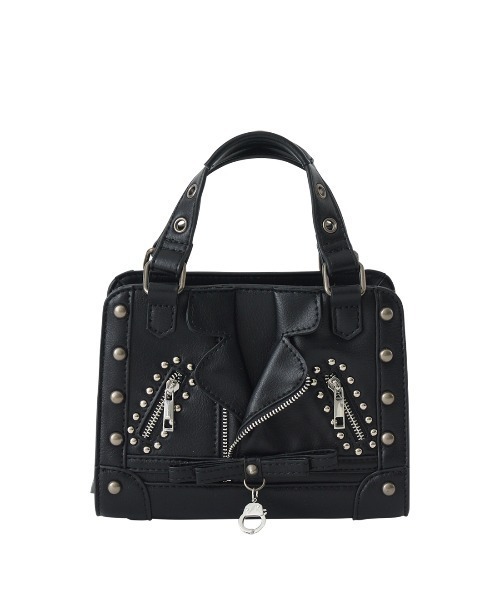 AVENCHUMU(アバンチュウム)の「Biker jacket-like bag(ショルダーバッグ・レディース・ブラック/ホワイト/ピンク・FREE)」の2枚目の写真