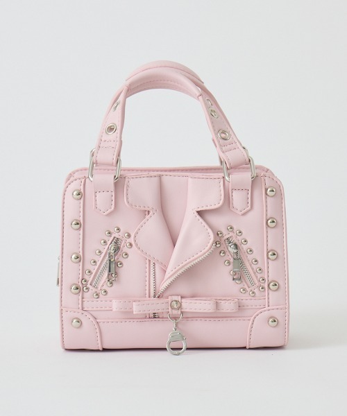 AVENCHUMU(アバンチュウム)の「Biker jacket-like bag(ショルダーバッグ・レディース・ブラック/ホワイト/ピンク・FREE)」の5枚目の写真
