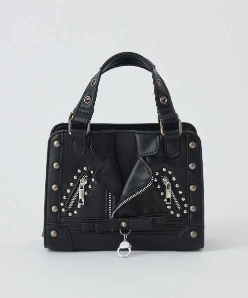 AVENCHUMU(アバンチュウム)の「Biker jacket-like bag(ショルダーバッグ・レディース・ブラック/ホワイト/ピンク・FREE)」の9枚目の写真