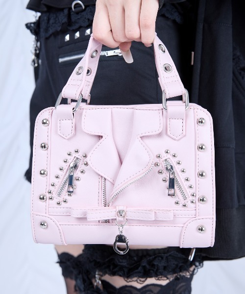 AVENCHUMU(アバンチュウム)の「Biker jacket-like bag(ショルダーバッグ・レディース・ブラック/ホワイト/ピンク・FREE)」の14枚目の写真