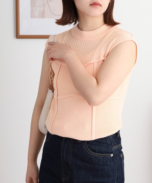 FUNALIVE（ファンアライブ）の「綿タッチビスチェ見えプルオーバー（Tシャツ/カットソー・レディース・アイボリー/ブラック/サーモンピンク/モカ・FREE）」の19枚目の写真